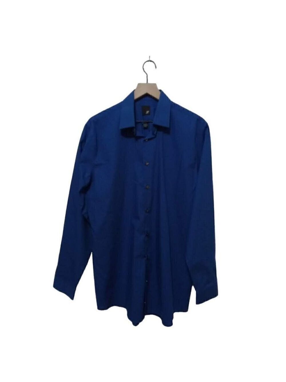 J. Ferrar Royal Blue Slim Fit Button Down Dress Shirt Sz L